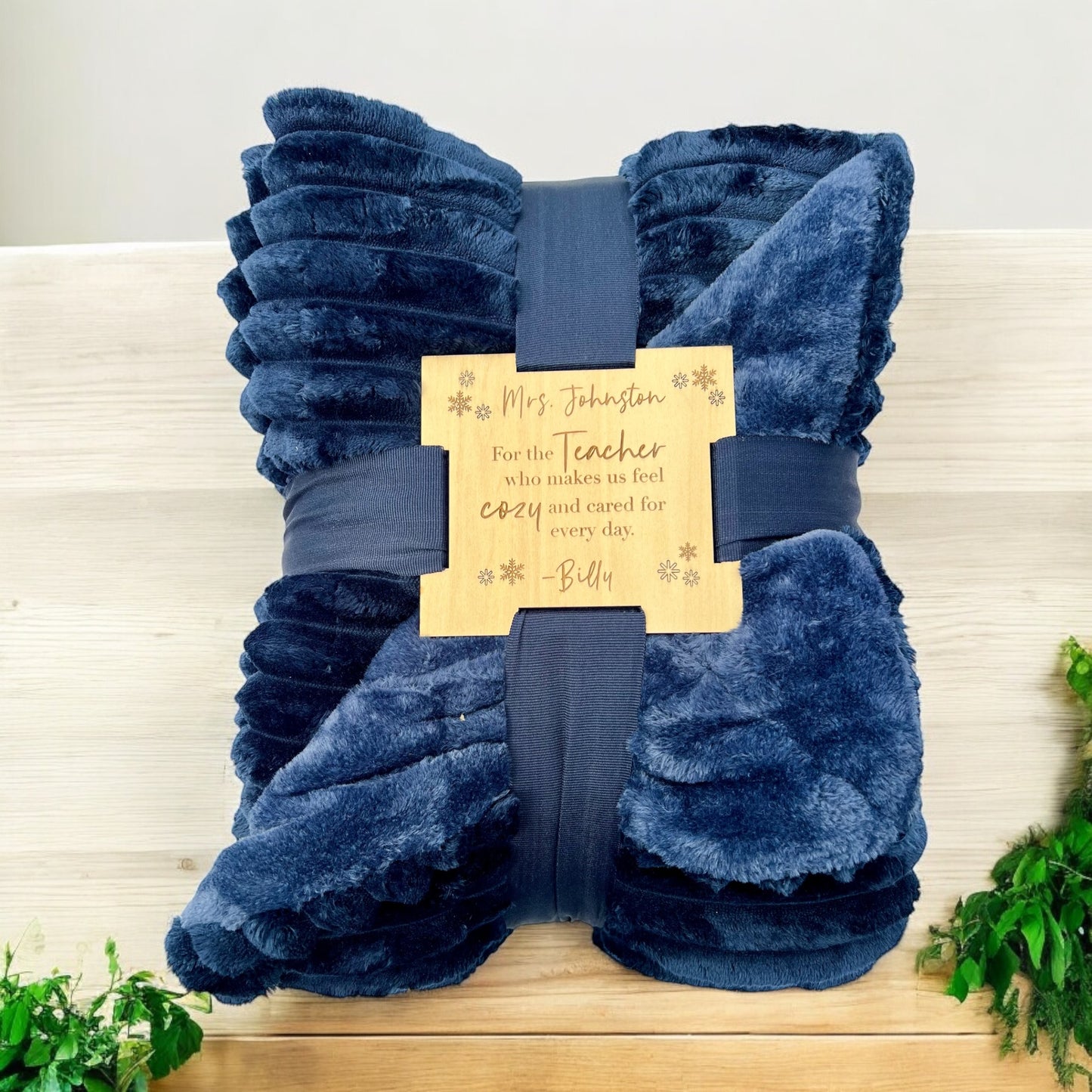 Faux Fur Throw with Gift Tag