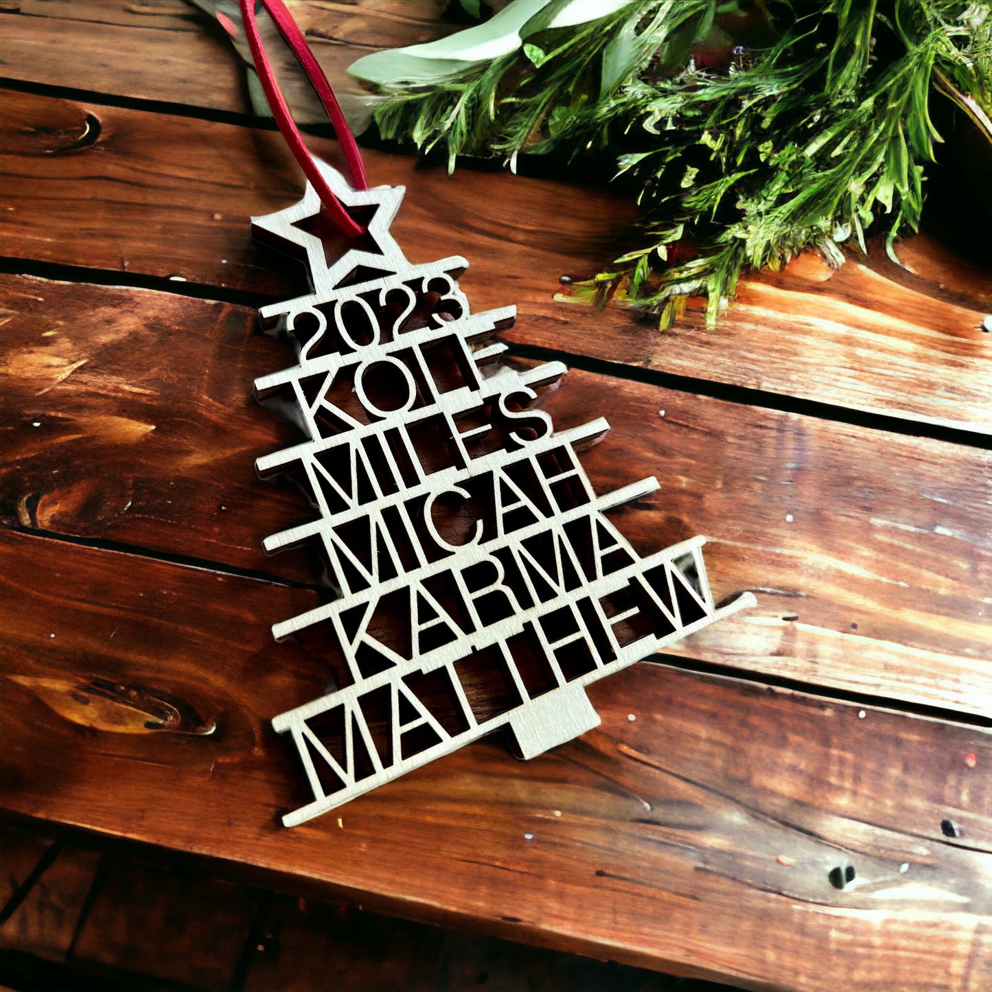 Christmas Tree Name Ornament