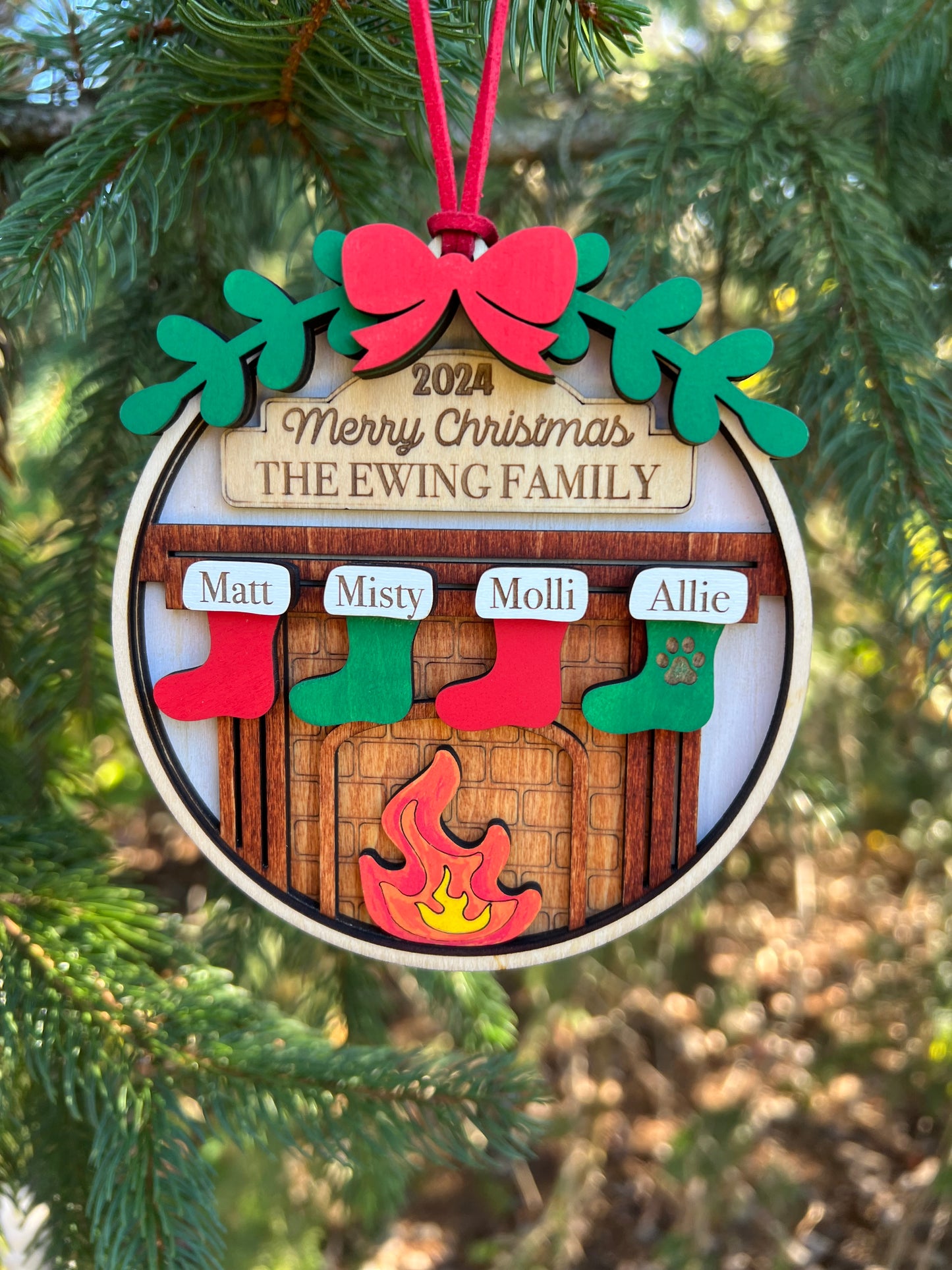 Family Fireplace Ornament