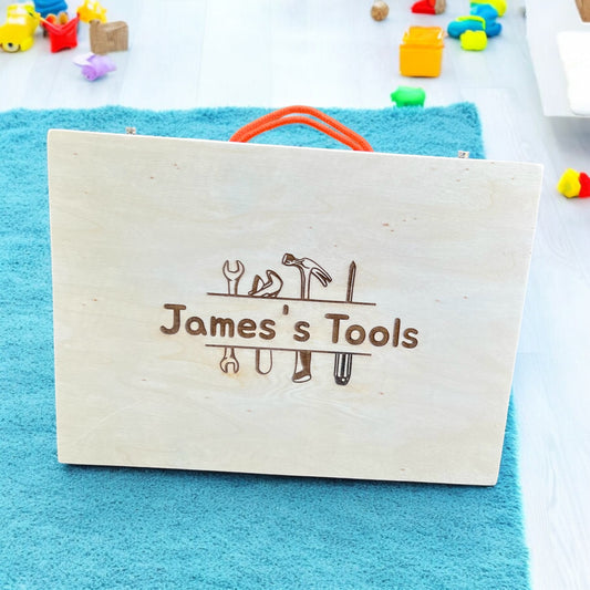 34 Piece Wooden Tool Toy Kit - Personalized