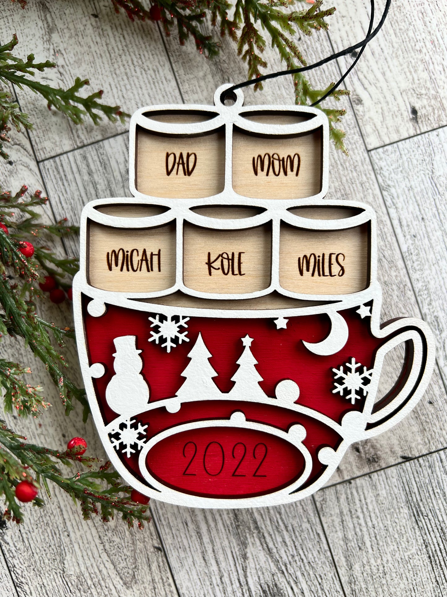 Christmas Mug Ornament - Personalized