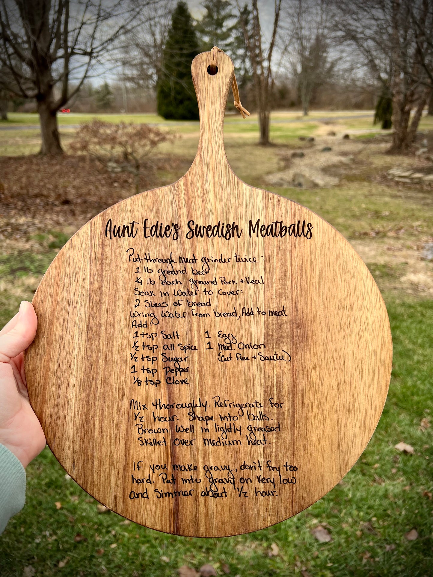 Handwritten Recipe Cutting Board