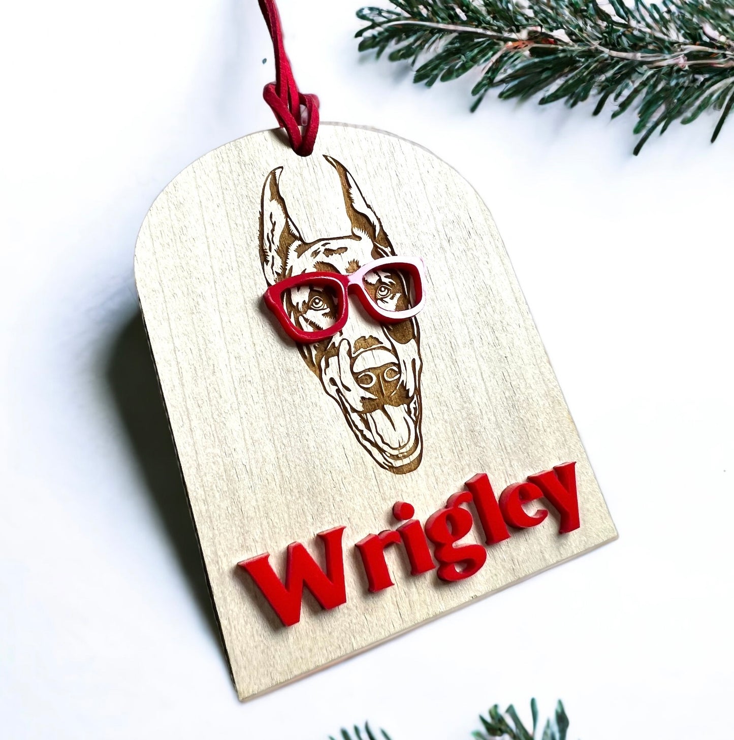 Nerdy Doberman Ornament