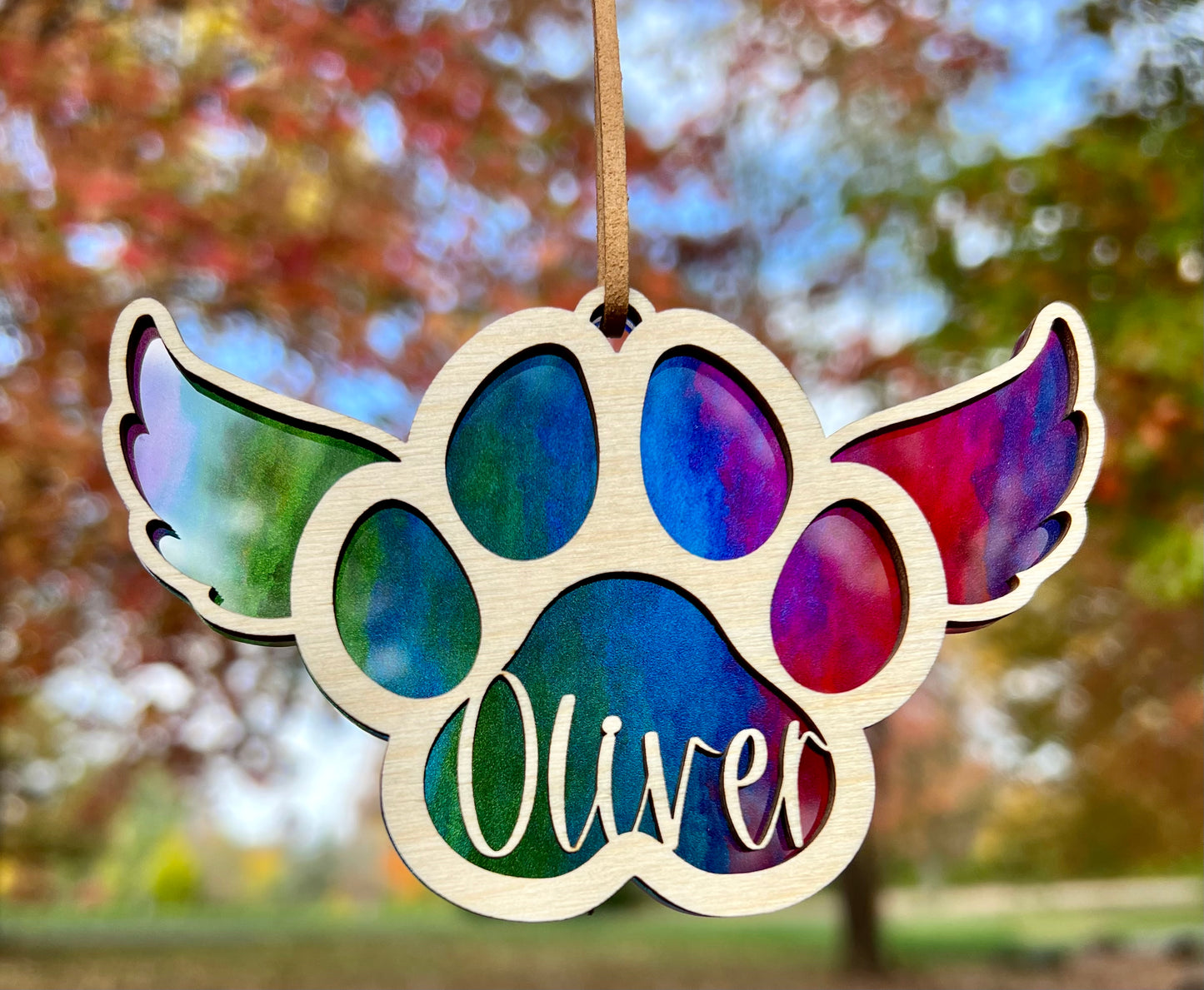 Rainbow Pet Rememberance Ornament & Car Charm