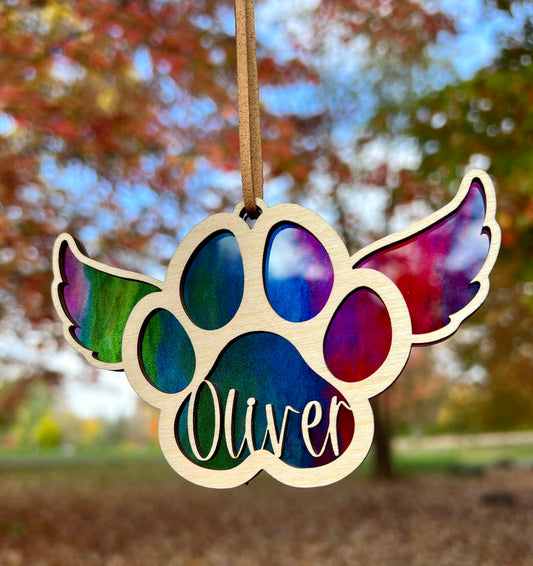 Rainbow Pet Rememberance Ornament & Car Charm