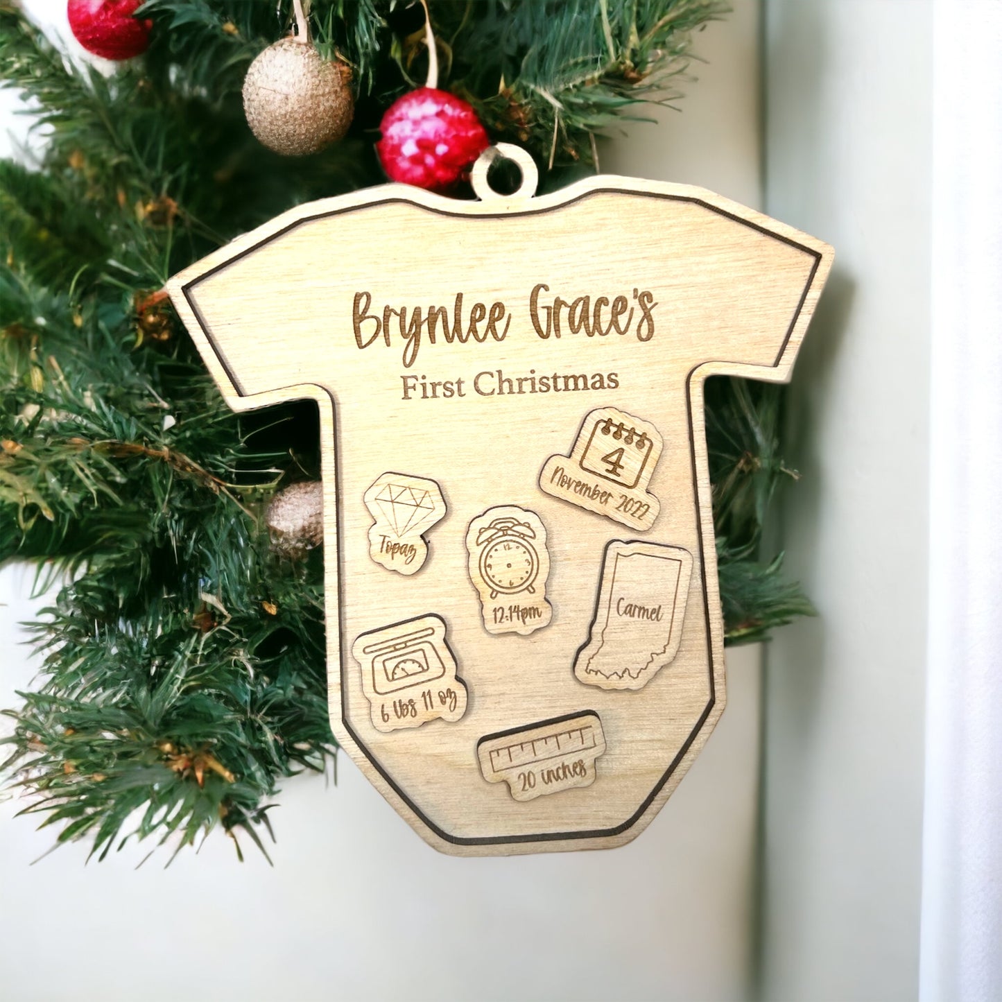 Baby's First Christmas Onesie Keepsake Ornament