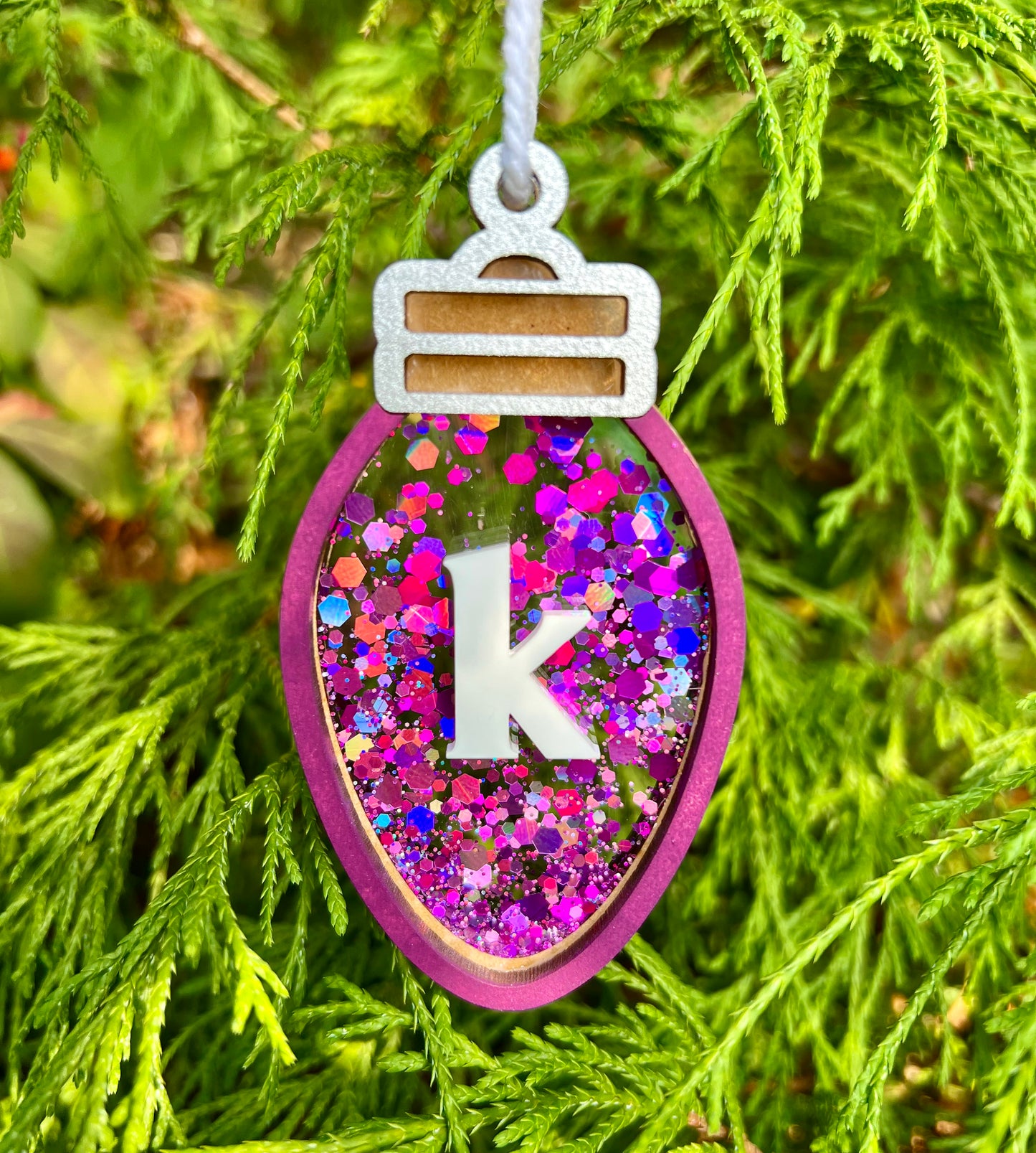 Personalized Christmas Light Shaker Ornament