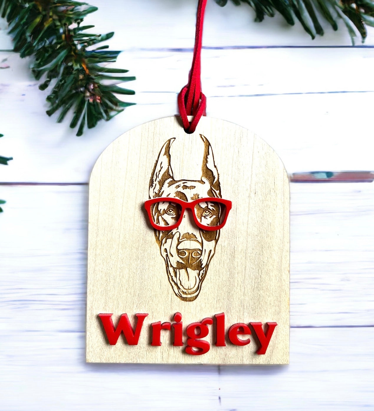 Nerdy Doberman Ornament