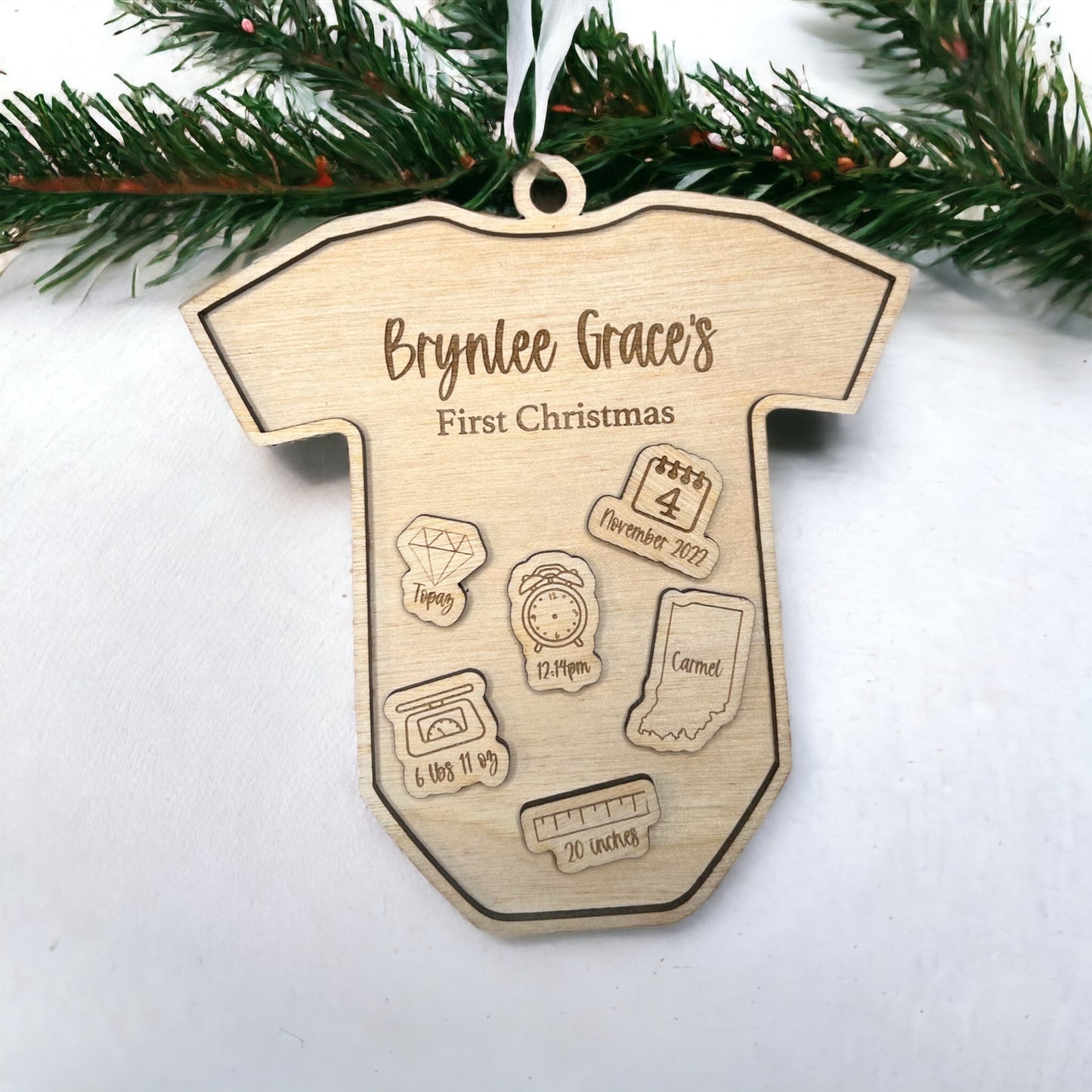 Baby's First Christmas Onesie Keepsake Ornament