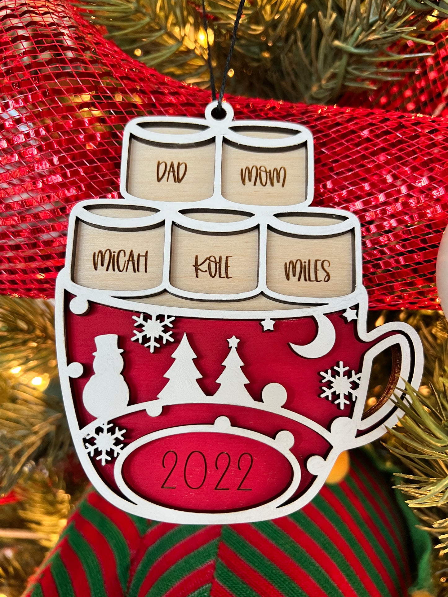 Christmas Mug Ornament - Personalized