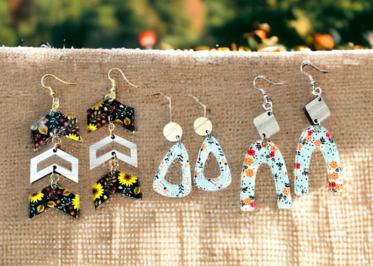 Floral Boho Dangle Earrings