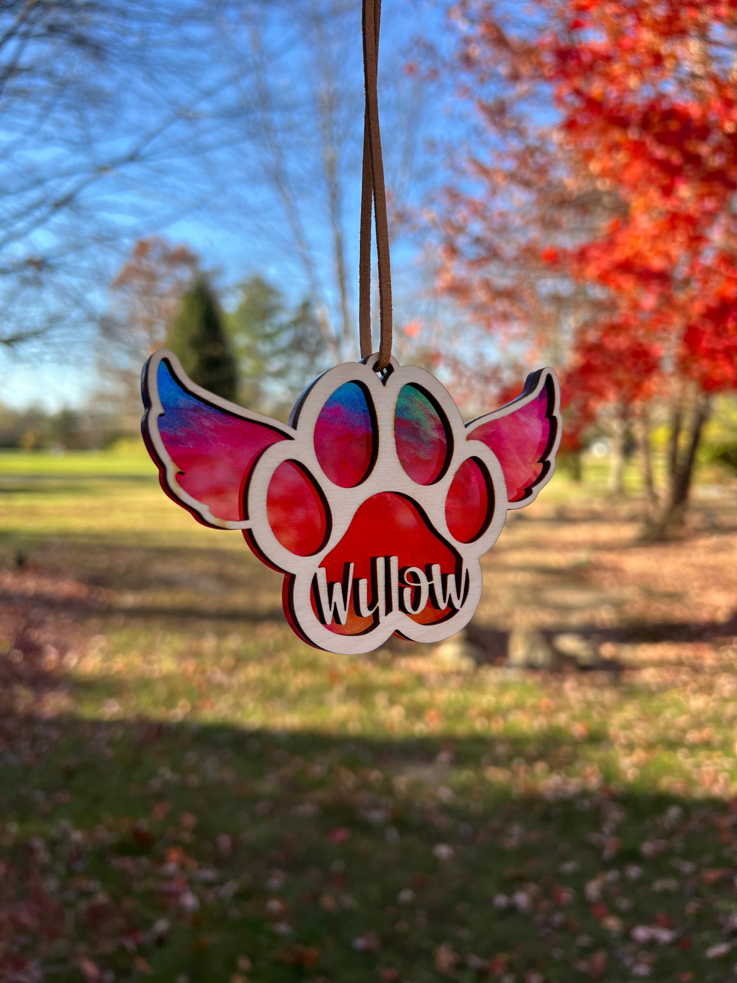 Rainbow Pet Rememberance Ornament & Car Charm