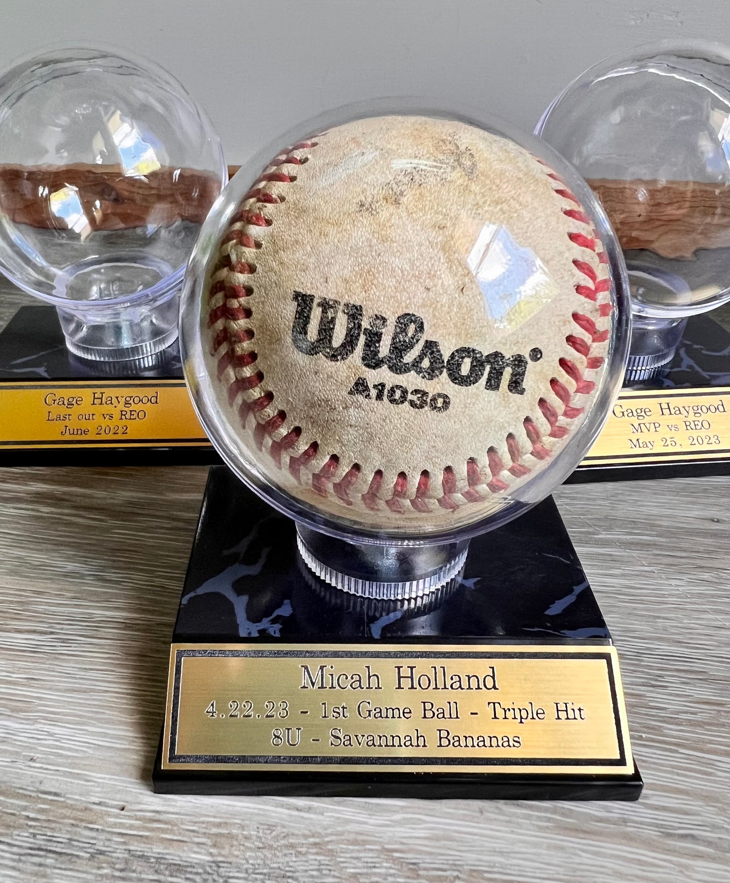 Baseball Trophy Display Stand with Custom Engraving