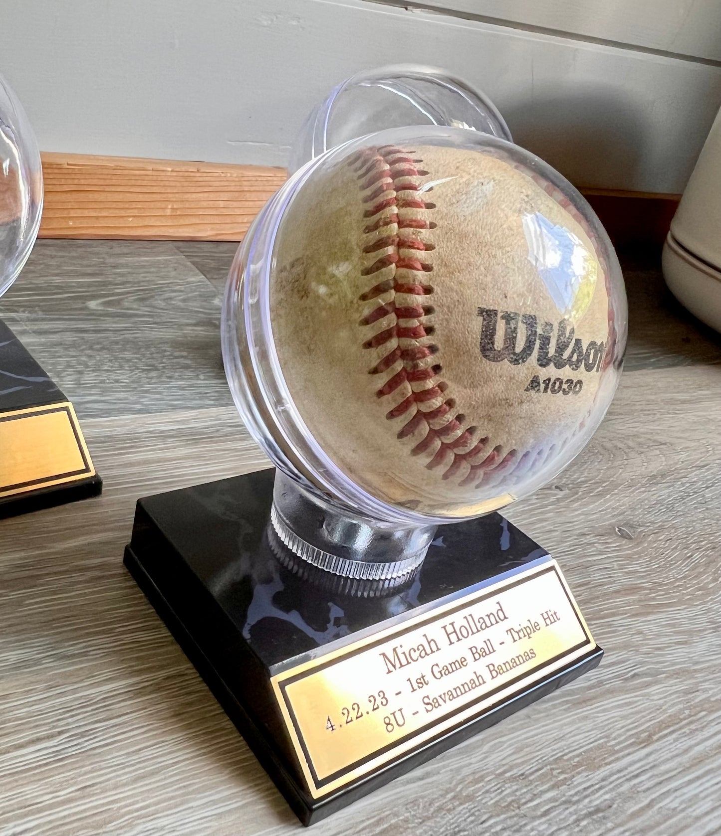 Baseball Trophy Display Stand with Custom Engraving