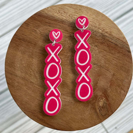 XOXO Dangle Earrings with stud backing