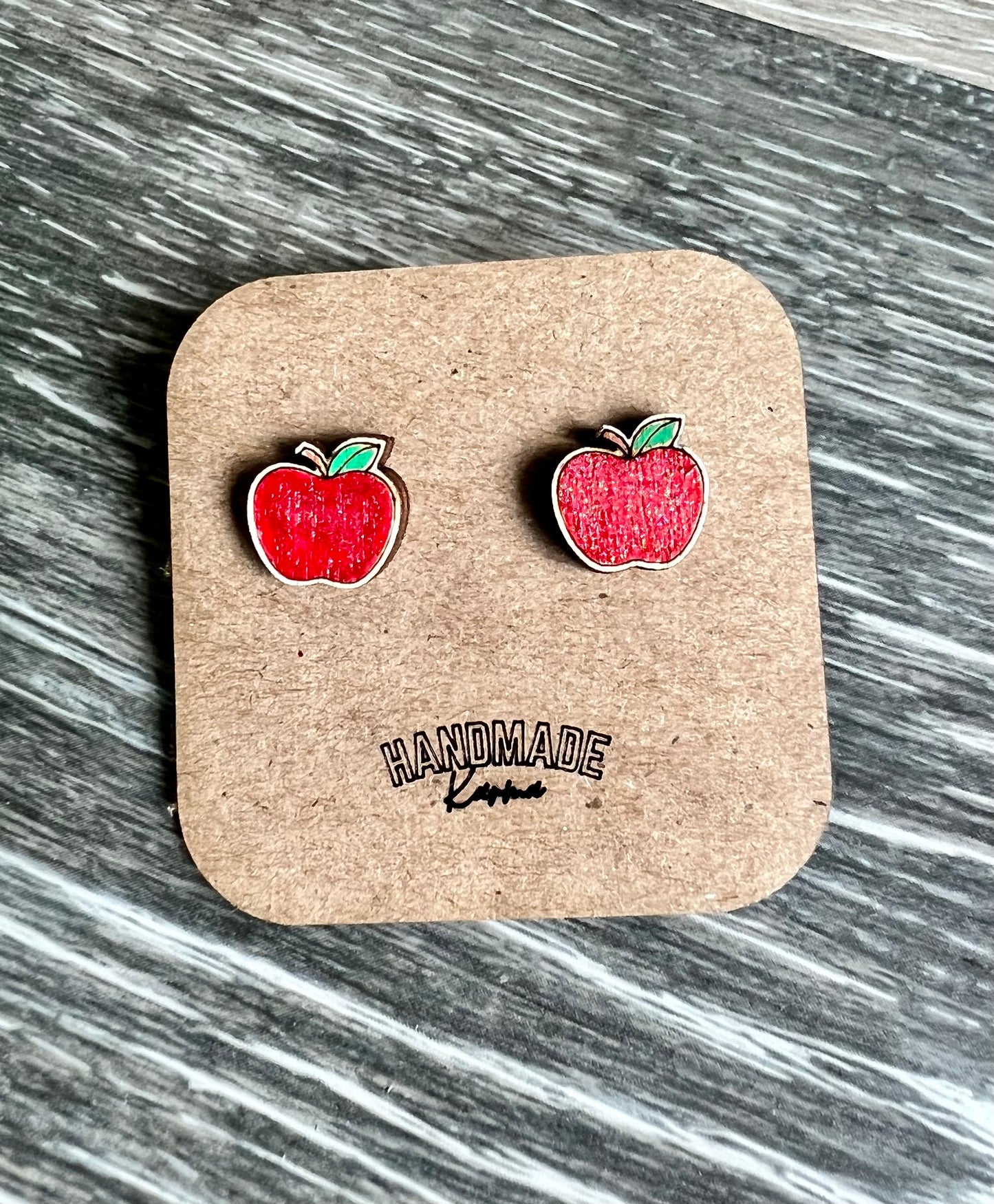 Red Apple Sparkling Stud Earrings